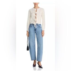 WAYF NWT Pixie Tie Front Cardigan, Cream color